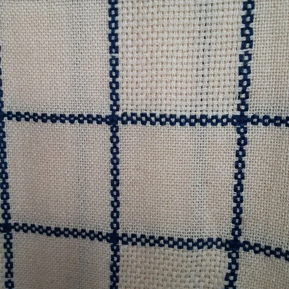 Vintage made in Spain Fringed Tablecloth 50x 65.5 Perfectly Imperfect NOTE